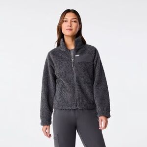 FIGS On-Shift High Pile Fleece Bomber Jacke black size small